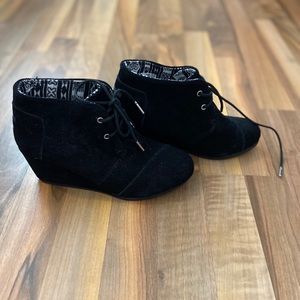 TOMS Black Suede Booties